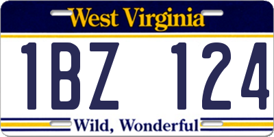 WV license plate 1BZ124