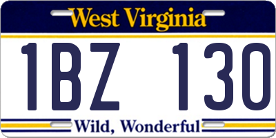 WV license plate 1BZ130