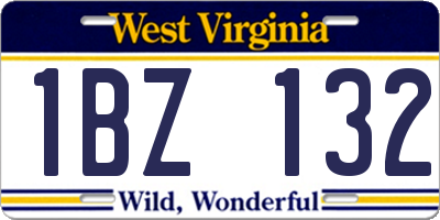 WV license plate 1BZ132
