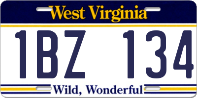 WV license plate 1BZ134