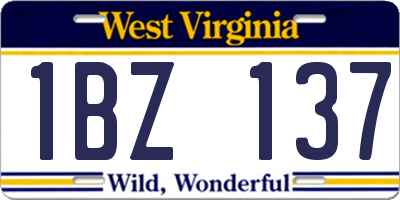WV license plate 1BZ137