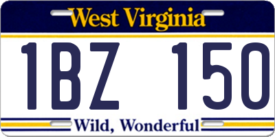 WV license plate 1BZ150