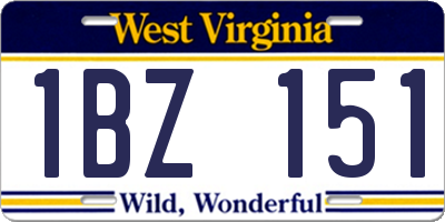 WV license plate 1BZ151