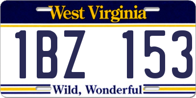 WV license plate 1BZ153