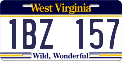 WV license plate 1BZ157