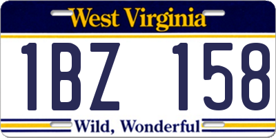 WV license plate 1BZ158