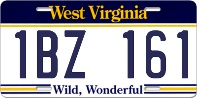WV license plate 1BZ161