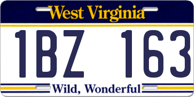 WV license plate 1BZ163