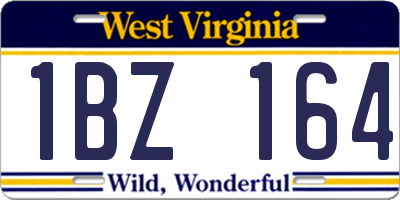 WV license plate 1BZ164