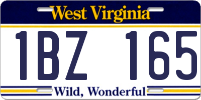 WV license plate 1BZ165