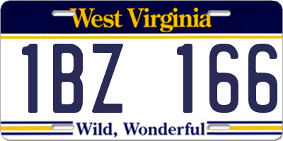 WV license plate 1BZ166