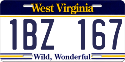 WV license plate 1BZ167