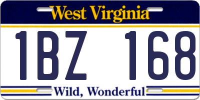 WV license plate 1BZ168
