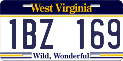 WV license plate 1BZ169