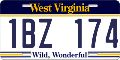 WV license plate 1BZ174