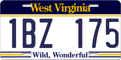 WV license plate 1BZ175