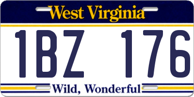 WV license plate 1BZ176