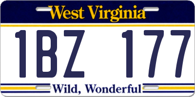 WV license plate 1BZ177