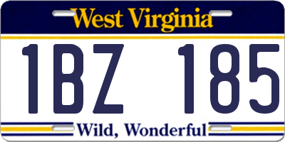 WV license plate 1BZ185