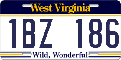 WV license plate 1BZ186