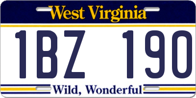 WV license plate 1BZ190