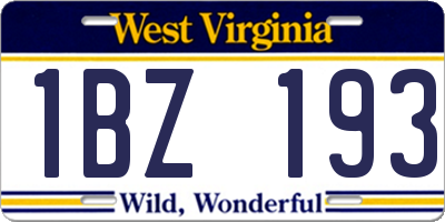 WV license plate 1BZ193