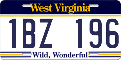 WV license plate 1BZ196