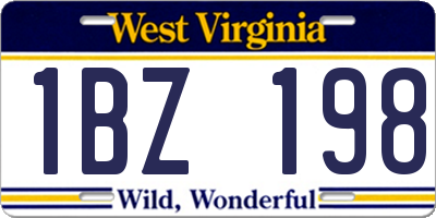 WV license plate 1BZ198