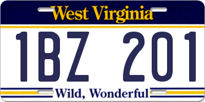 WV license plate 1BZ201