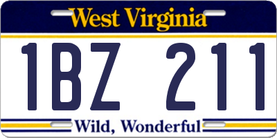WV license plate 1BZ211