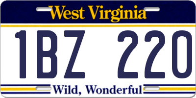 WV license plate 1BZ220