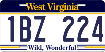 WV license plate 1BZ224