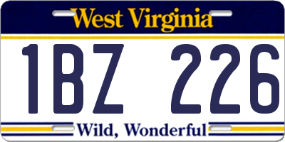 WV license plate 1BZ226