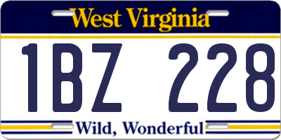 WV license plate 1BZ228