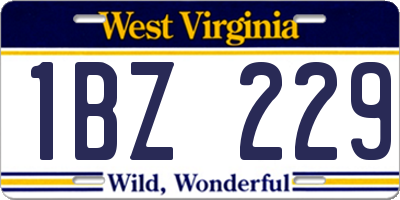 WV license plate 1BZ229