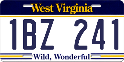 WV license plate 1BZ241