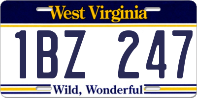 WV license plate 1BZ247