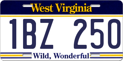 WV license plate 1BZ250