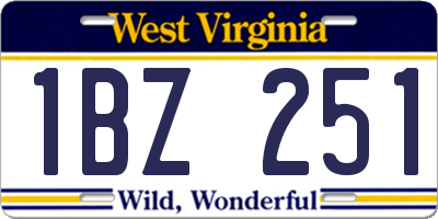 WV license plate 1BZ251