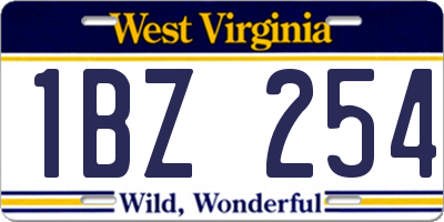 WV license plate 1BZ254