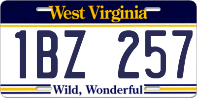 WV license plate 1BZ257