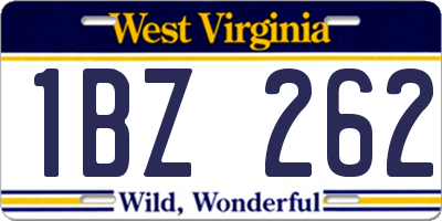 WV license plate 1BZ262