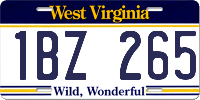 WV license plate 1BZ265