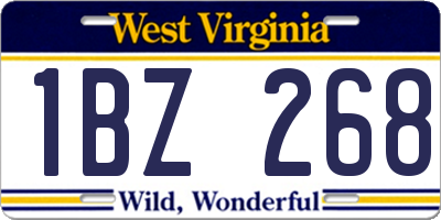 WV license plate 1BZ268