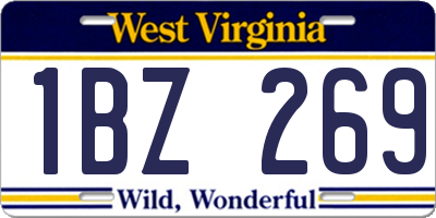 WV license plate 1BZ269