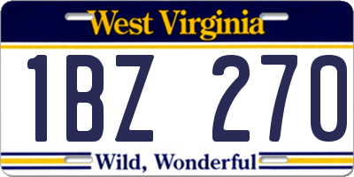WV license plate 1BZ270