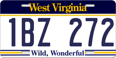 WV license plate 1BZ272