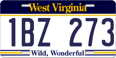 WV license plate 1BZ273