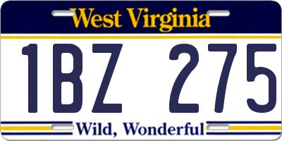 WV license plate 1BZ275
