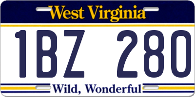 WV license plate 1BZ280